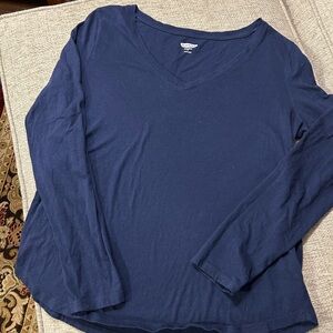 Old Navy Navy Blue V-Neck Top